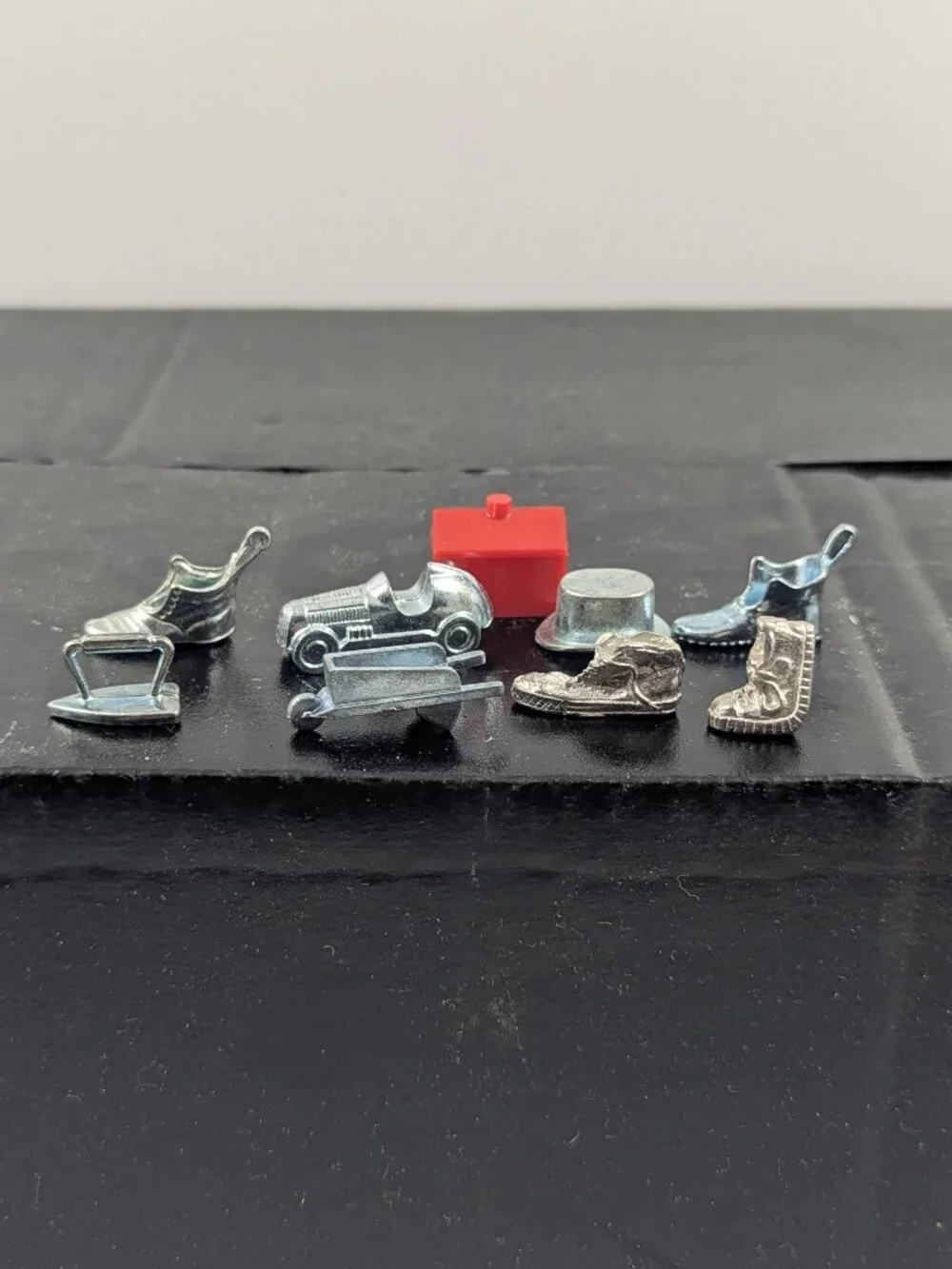 Lot of 9 monopoly replace pieces including the sought after bent shoe!